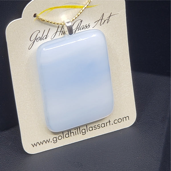 Sky Blue and White Glass Pendant