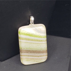 Lavender/Green/White Fuser's Reserve Glass Pendant