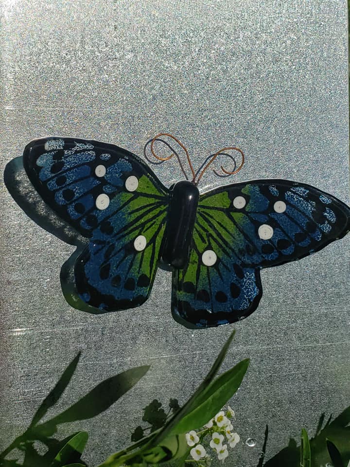 Glass Butterfly #2 -Green/Blue, Small