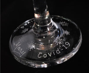 Custom Martini Glass, "Quarantini Time! I Survived Covid-19"