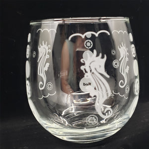 Custom Wine Glasses - Seahorse Design