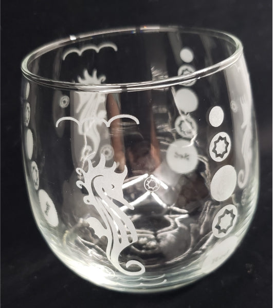 Custom Wine Glasses - Seahorse Design