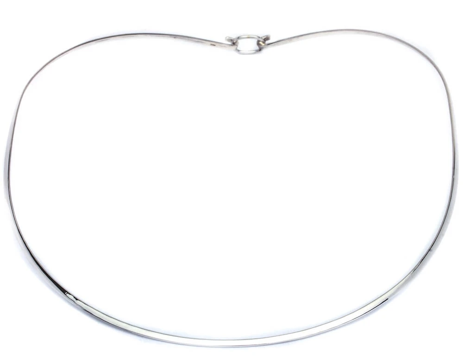 2MM Collar Choker, 0.925 Sterling Silver, with or without clasp