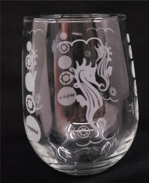 Custom Wine Glasses - Seahorse Design